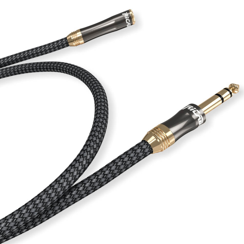 Nextronics Cable de audio estéreo macho a macho de 0.138 in, chapado en  oro, conector delgado, (30 pies